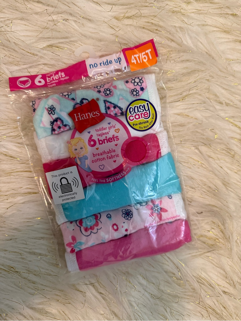 Hanes Toddler Girls 6-Pack Briefs - Pink & Blue Floral Mix